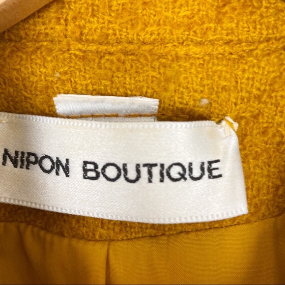 VINTAGE NIPON BOUTIQUE Mustard Wool Boucle Blazer - Picture 9 of 14